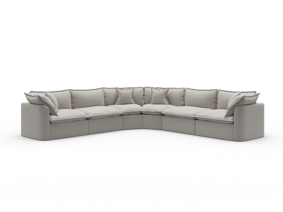 Tamarama Sectional Sofa - Aussie Latte (Luxe) / 6 Sections / Extra Wide