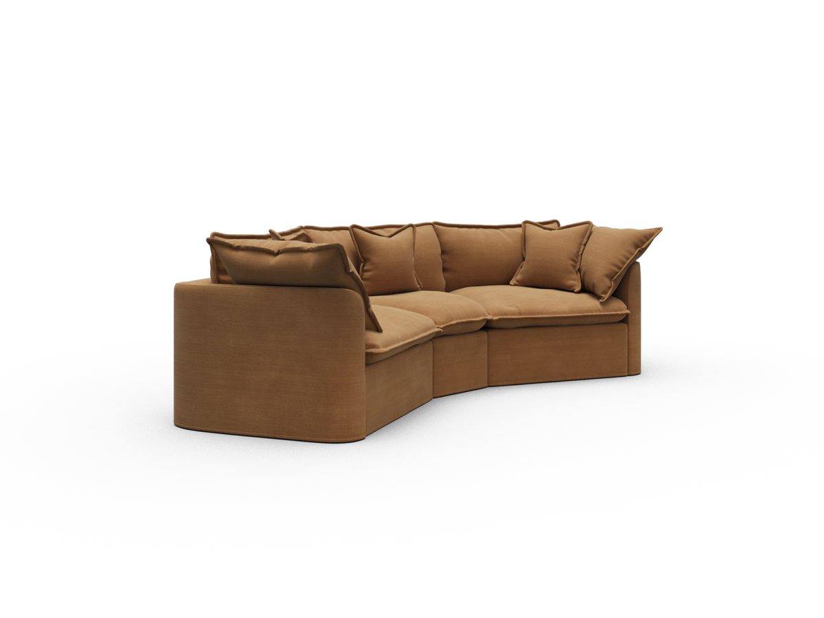 Tamarama Sectional Sofa - Bronzed Aussie / 3 Sections / Extra Wide