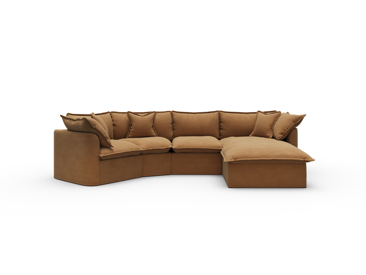 Tamarama Sectional Sofa - Bronzed Aussie / 4 Sections / Regular