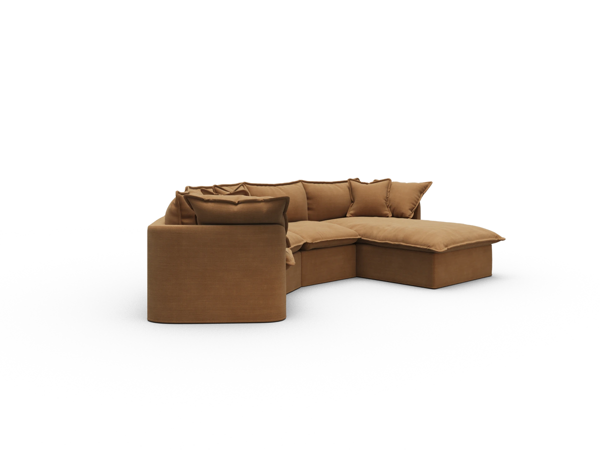 Tamarama Sectional Sofa - Bronzed Aussie / 4 Sections / Regular