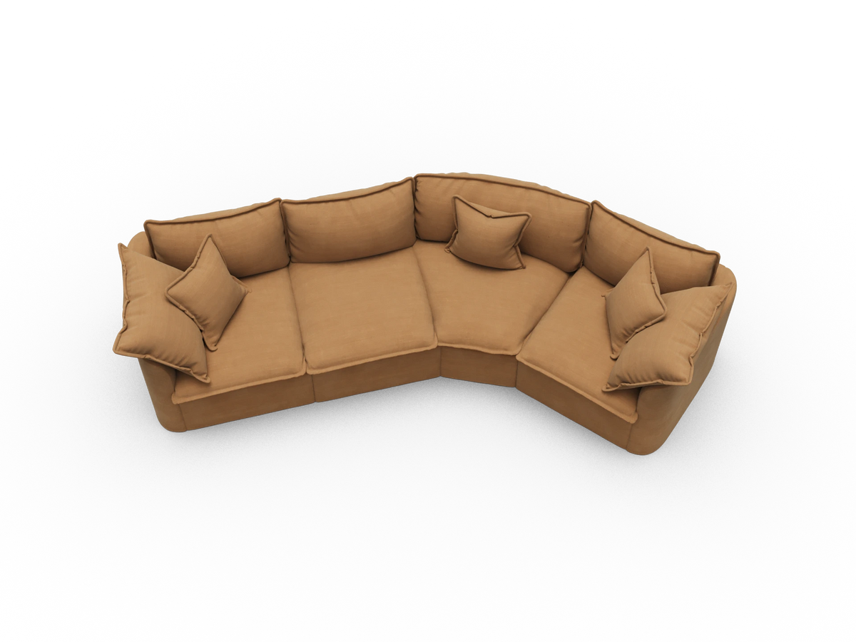 Tamarama Sectional Sofa - Bronzed Aussie / 4 Sections / Regular