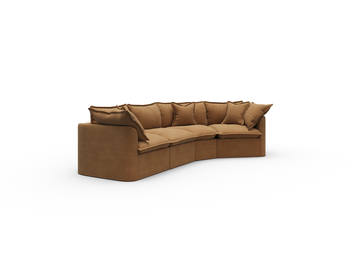 Tamarama Sectional Sofa - Bronzed Aussie / 4 Sections / Regular