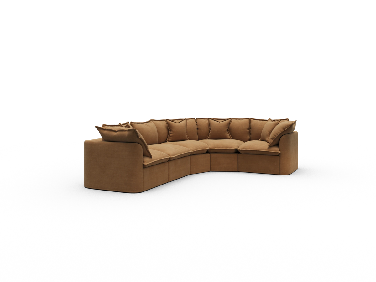 Tamarama Sectional Sofa - Bronzed Aussie / 5 Sections / Regular