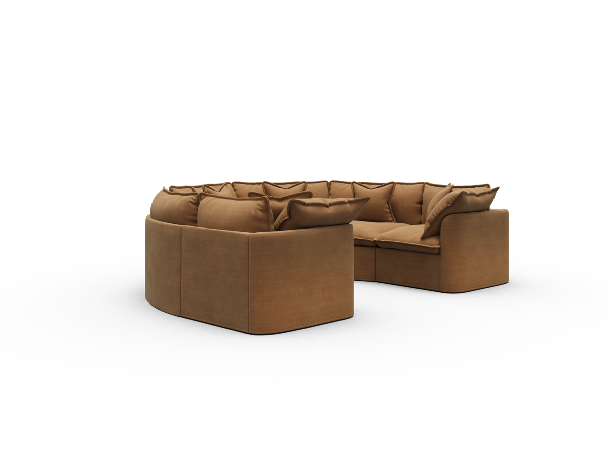 Tamarama Sectional Sofa - Bronzed Aussie / 6 Sections / Regular