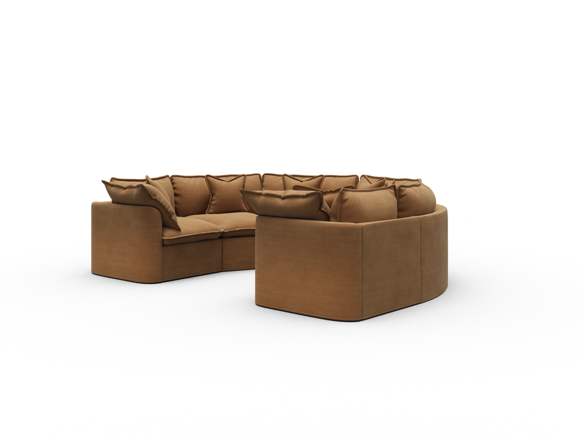 Tamarama Sectional Sofa - Bronzed Aussie / 6 Sections / Regular