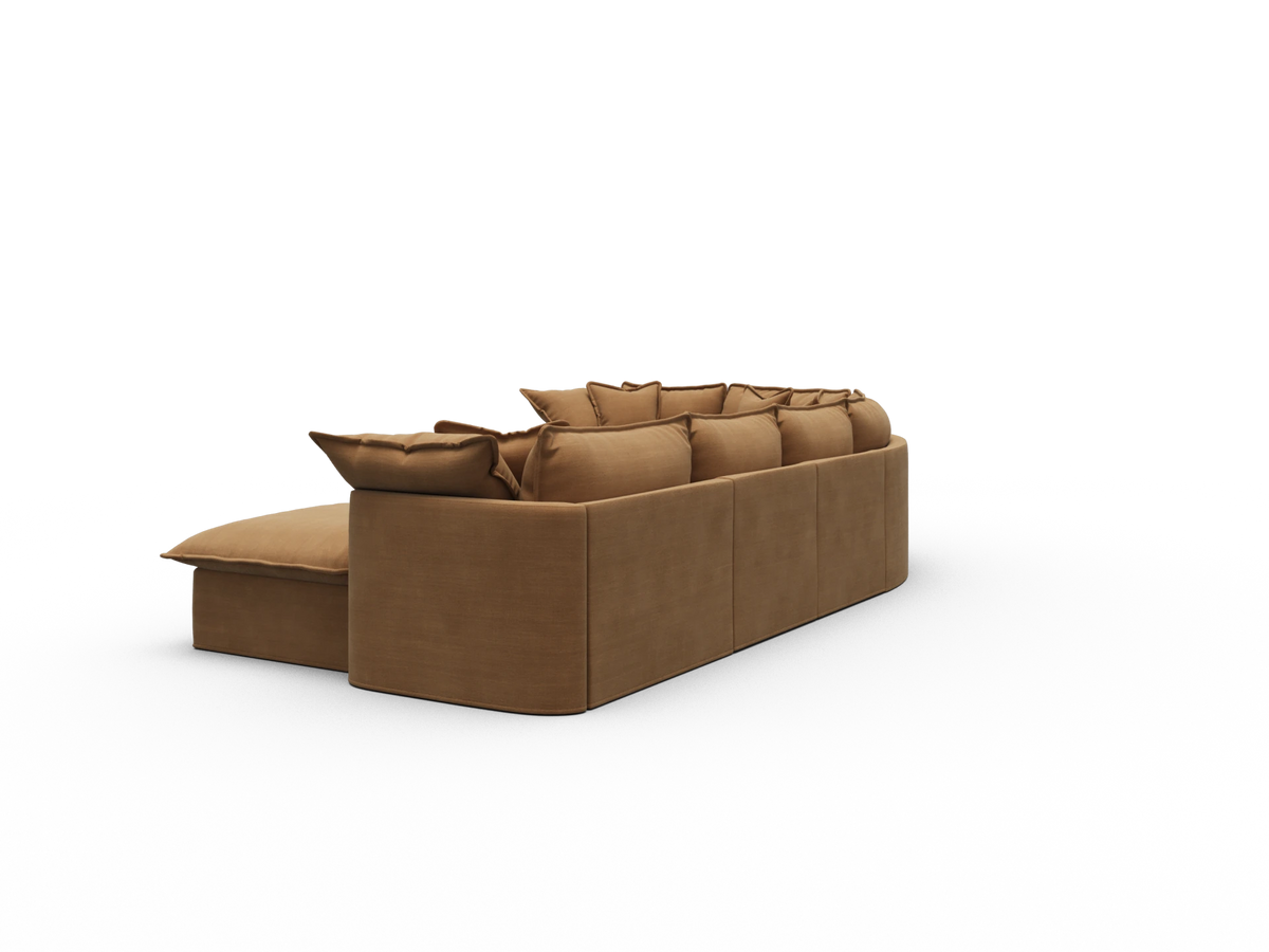Tamarama Sectional Sofa - Bronzed Aussie / 6 Sections with Chaise / Regular