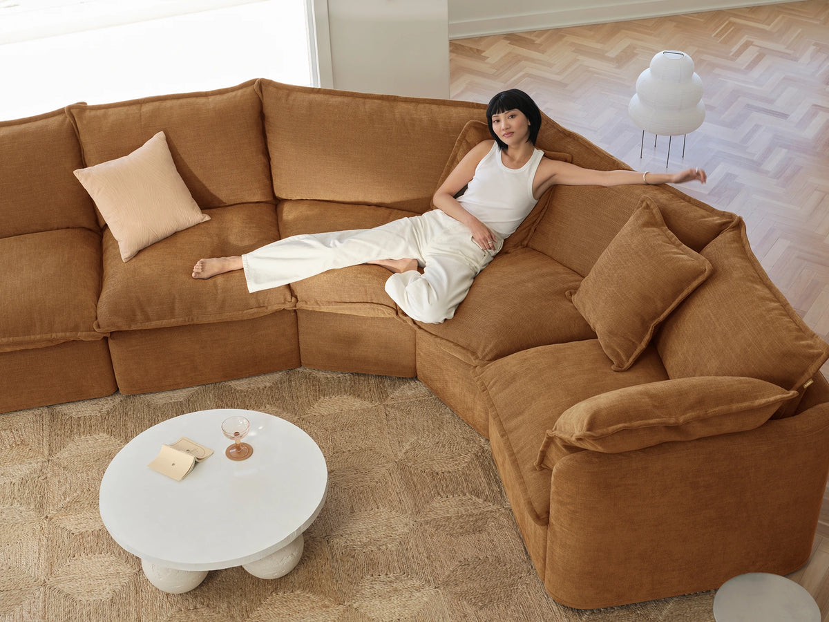 Tamarama Sectional Sofa - Bronzed Aussie / 6 Sections / Regular