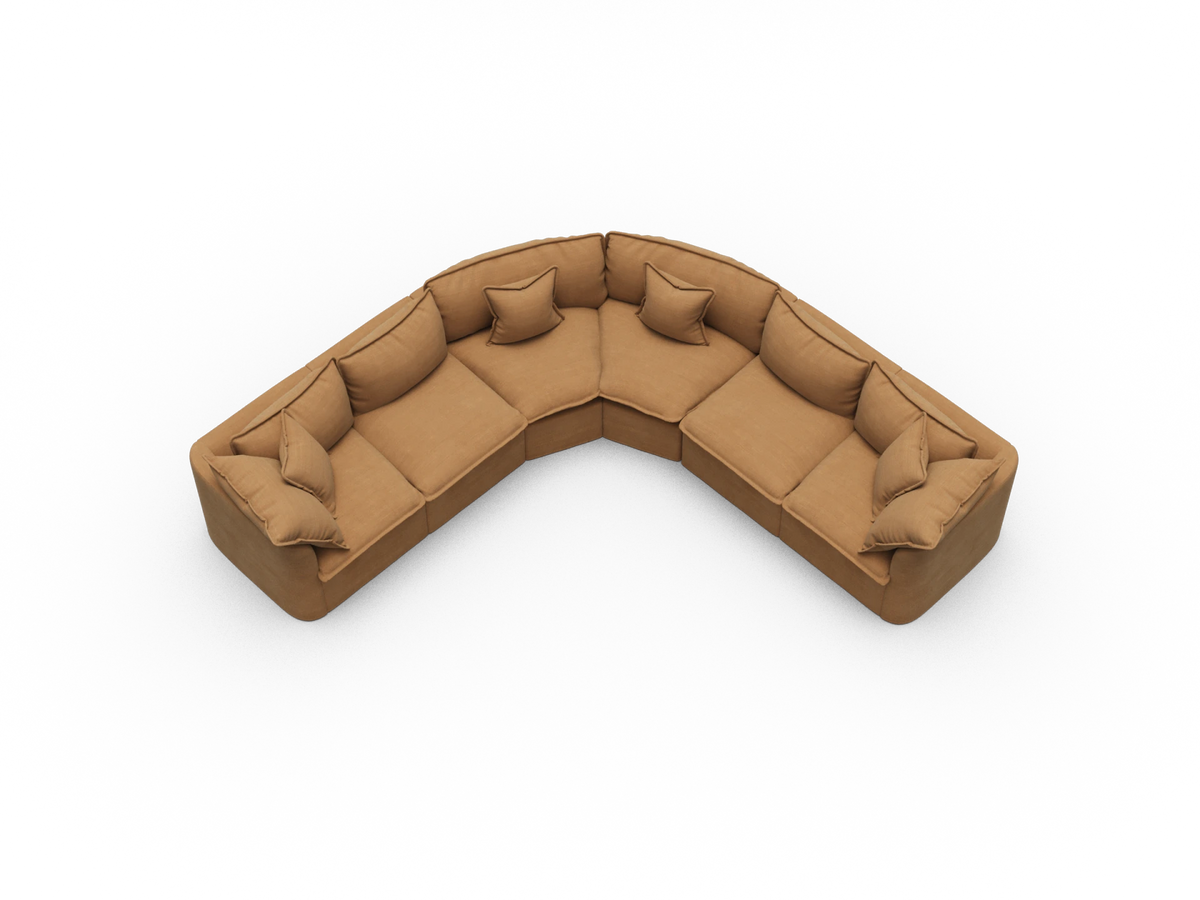 Tamarama Sectional Sofa - Bronzed Aussie / 6 Sections / Regular