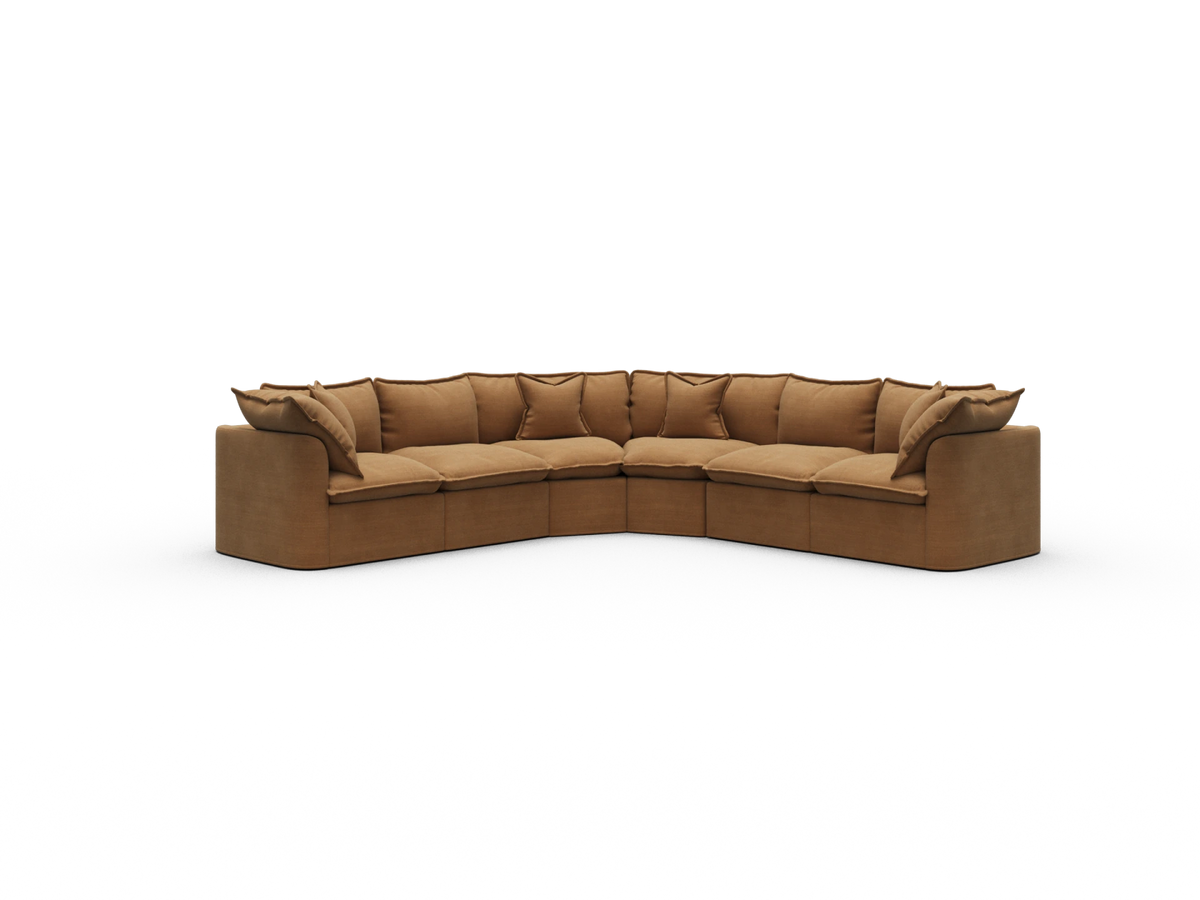 Tamarama Sectional Sofa - Bronzed Aussie / 6 Sections / Regular