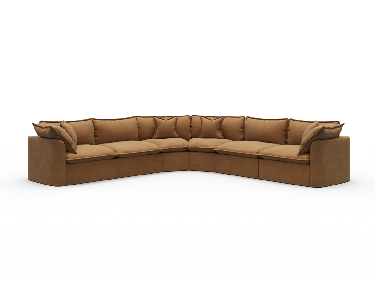 Tamarama Sectional Sofa - Bronzed Aussie / 6 Sections / Extra Wide