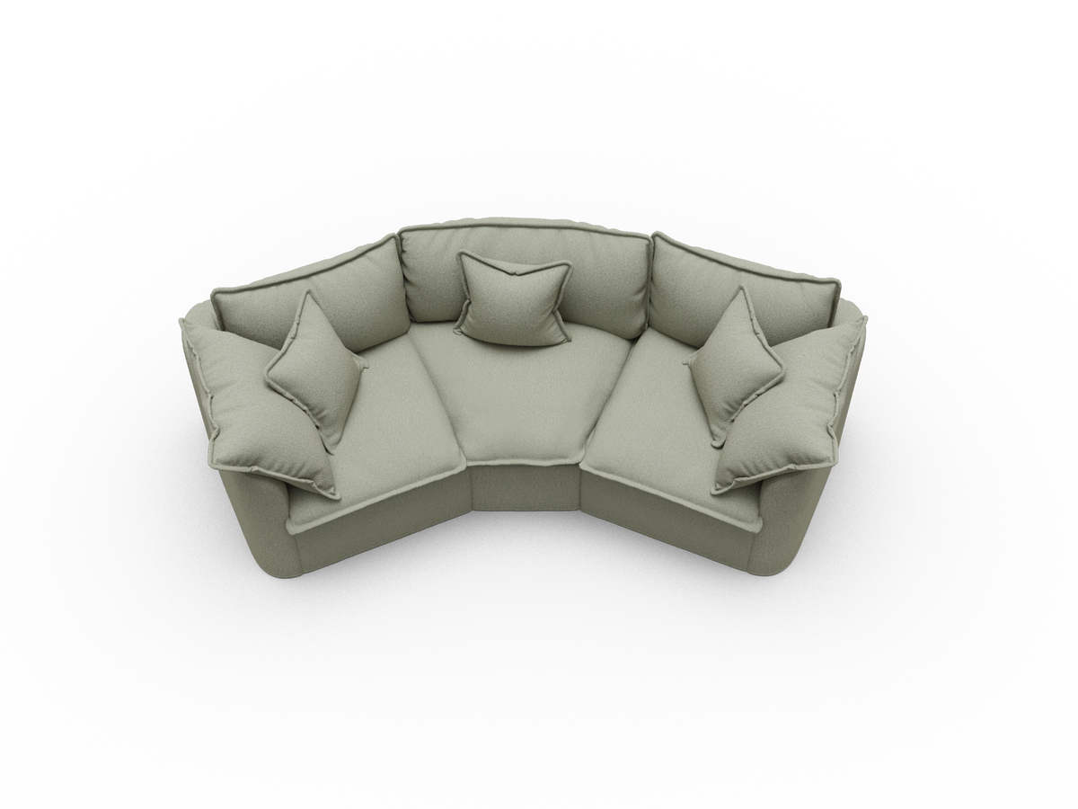 Tamarama Sectional Sofa - Frosty Grass (Luxe) / 3 Sections / Regular