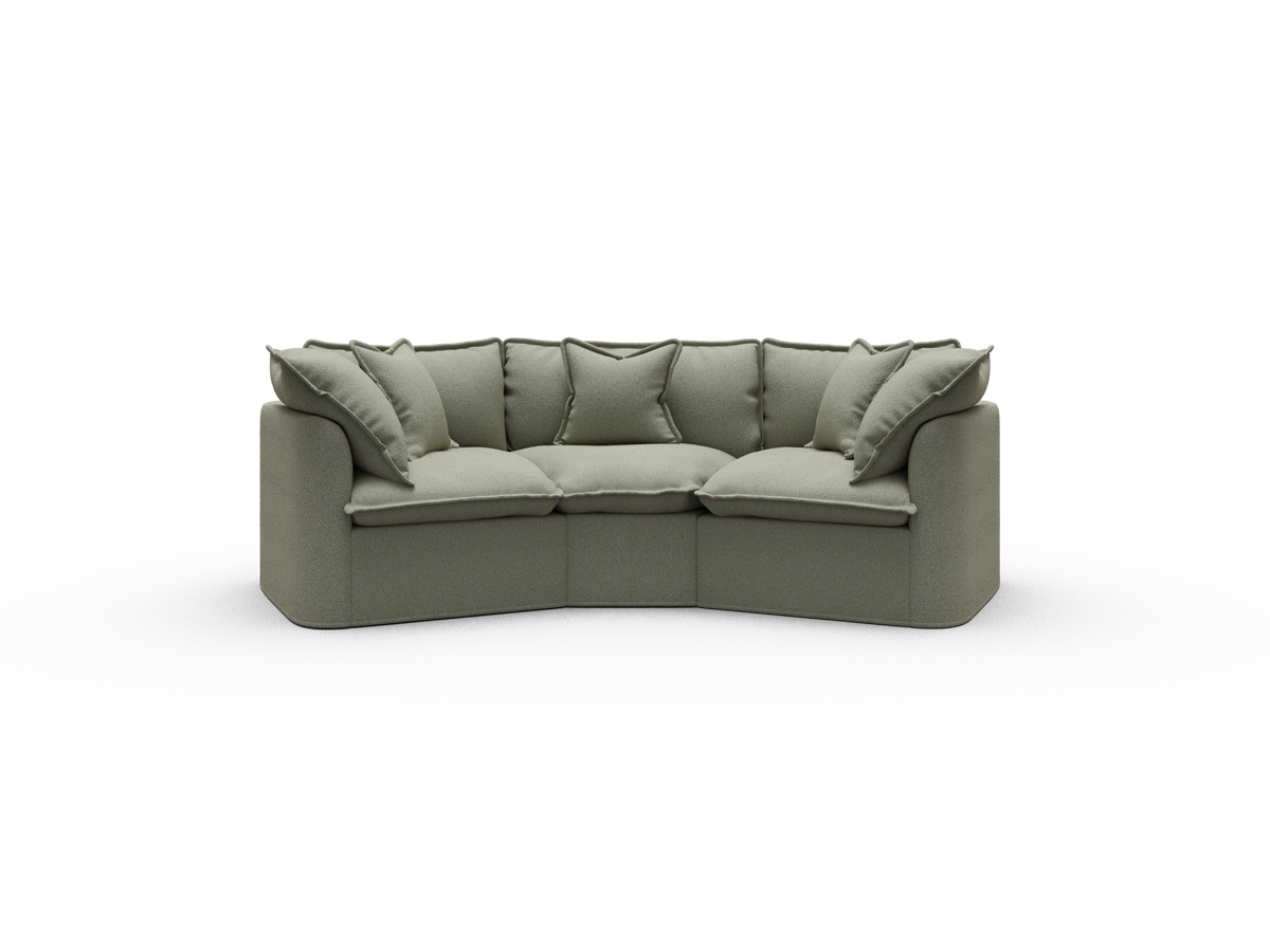 Tamarama Sectional Sofa - Frosty Grass (Luxe) / 3 Sections / Regular