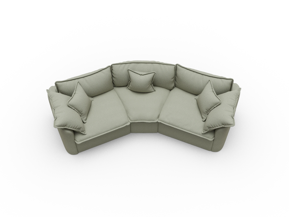 Tamarama Sectional Sofa - Frosty Grass (Luxe) / 3 Sections / Extra Wide