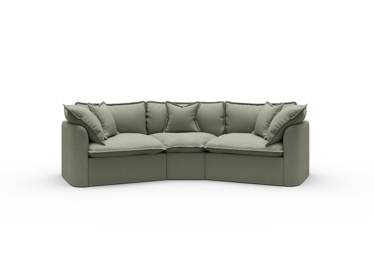 Tamarama Sectional Sofa - Frosty Grass (Luxe) / 3 Sections / Extra Wide
