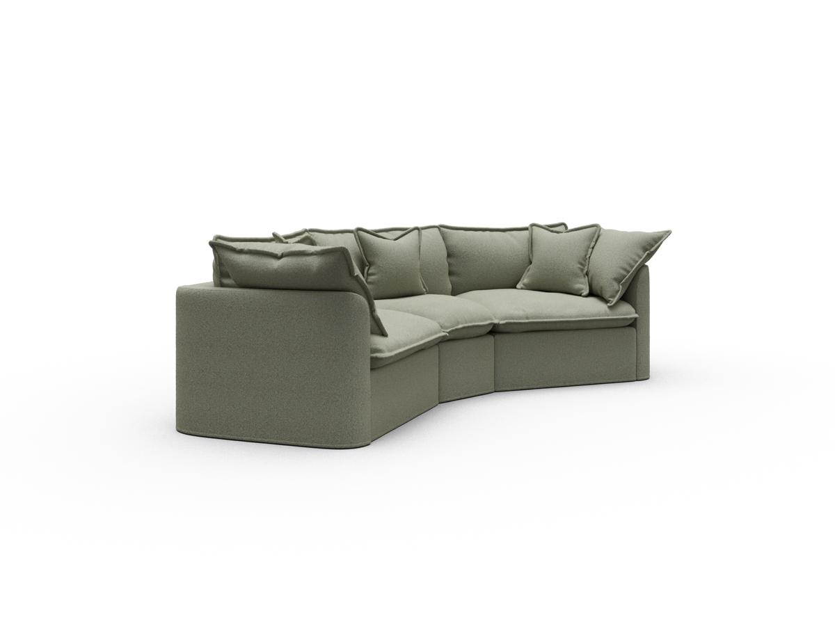 Tamarama Sectional Sofa - Frosty Grass (Luxe) / 3 Sections / Extra Wide
