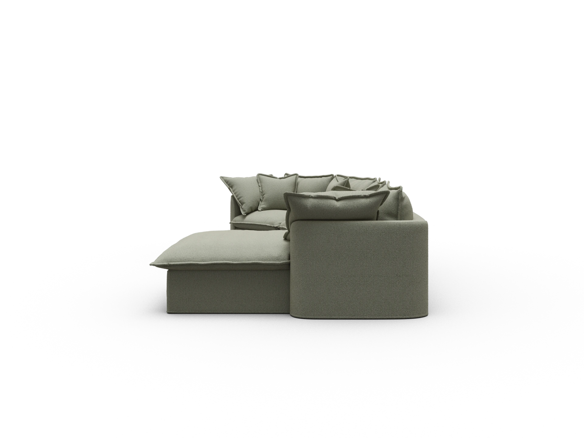 Tamarama Sectional Sofa - Frosty Grass (Luxe) / 4 Sections / Regular