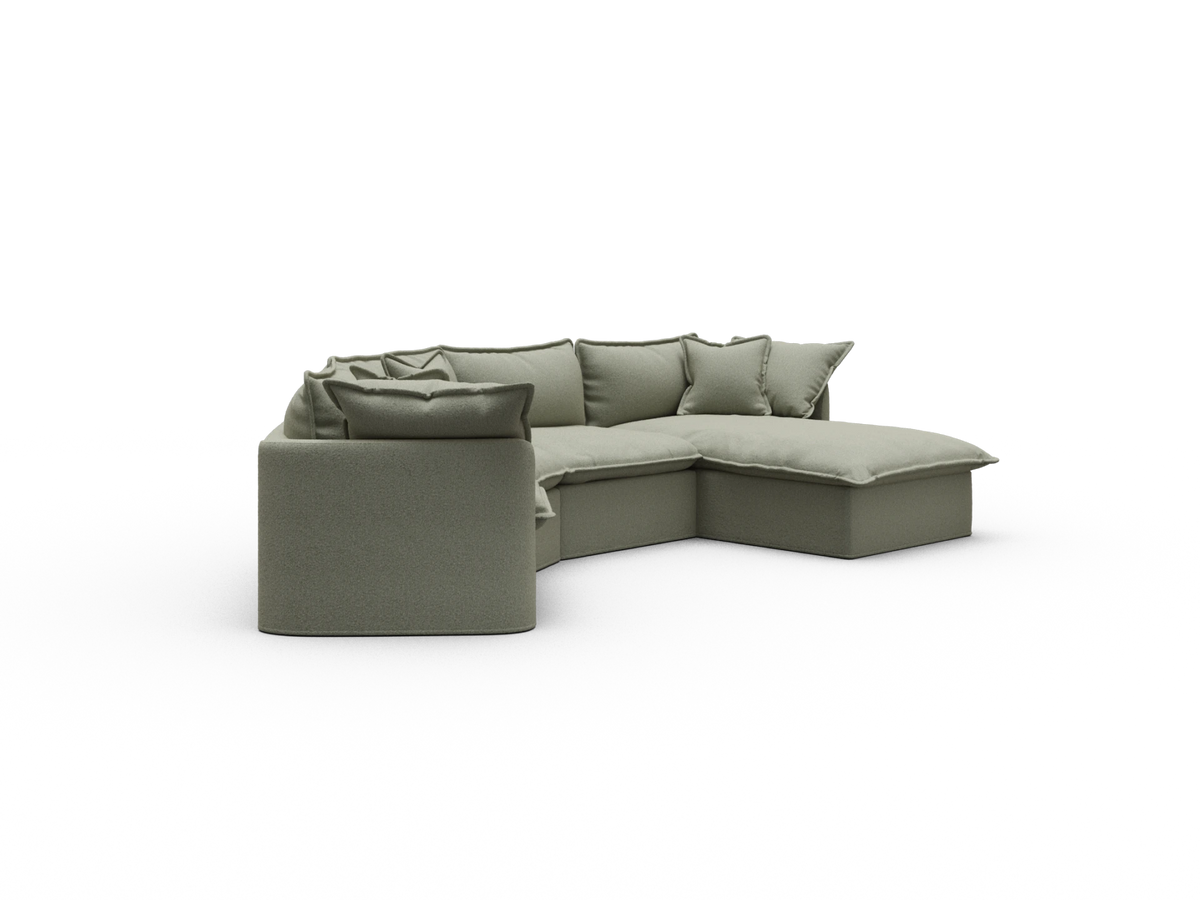 Tamarama Sectional Sofa - Frosty Grass (Luxe) / 4 Sections / Extra Wide
