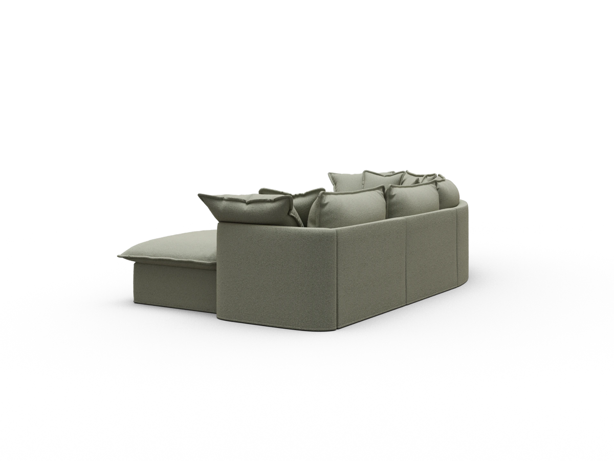Tamarama Sectional Sofa - Frosty Grass (Luxe) / 4 Sections / Extra Wide