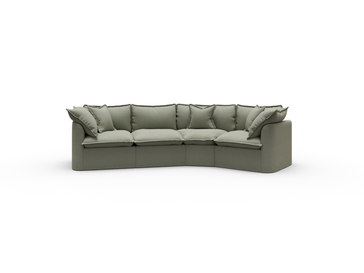 Tamarama Sectional Sofa - Frosty Grass (Luxe) / 4 Sections / Regular