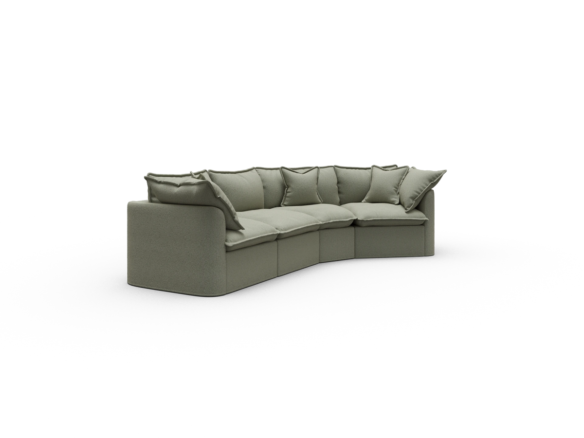 Tamarama Sectional Sofa - Frosty Grass (Luxe) / 4 Sections / Regular