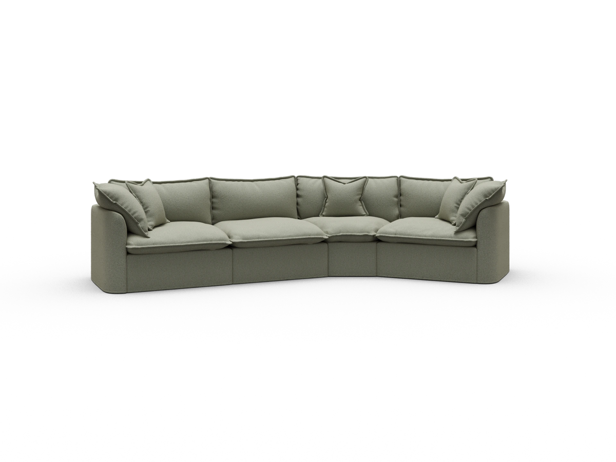 Tamarama Sectional Sofa - Frosty Grass (Luxe) / 4 Sections / Extra Wide
