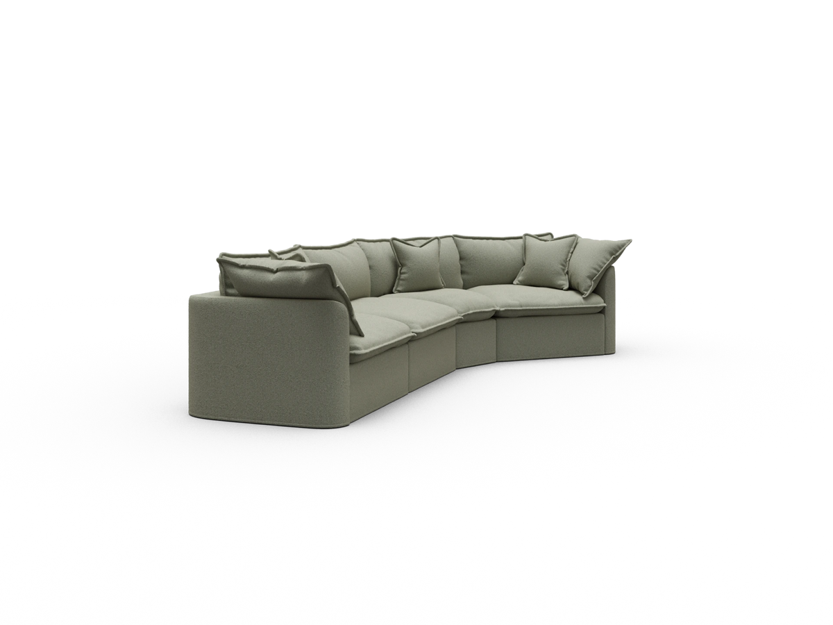 Tamarama Sectional Sofa - Frosty Grass (Luxe) / 4 Sections / Extra Wide
