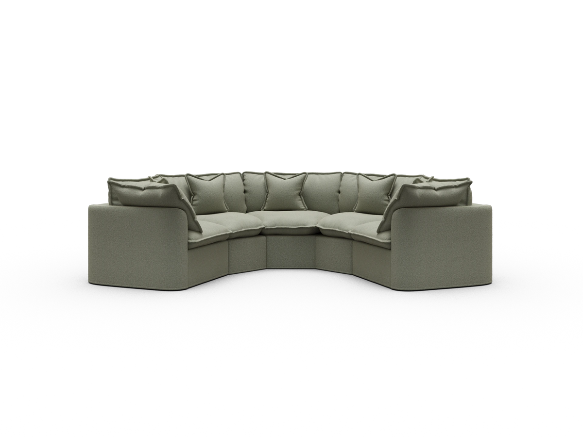 Tamarama Sectional Sofa - Frosty Grass (Luxe) / 5 Sections / Regular