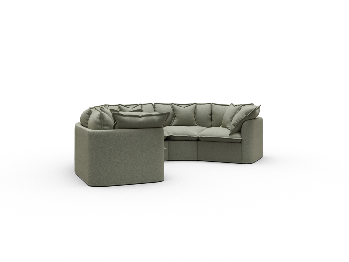 Tamarama Sectional Sofa - Frosty Grass (Luxe) / 5 Sections / Regular