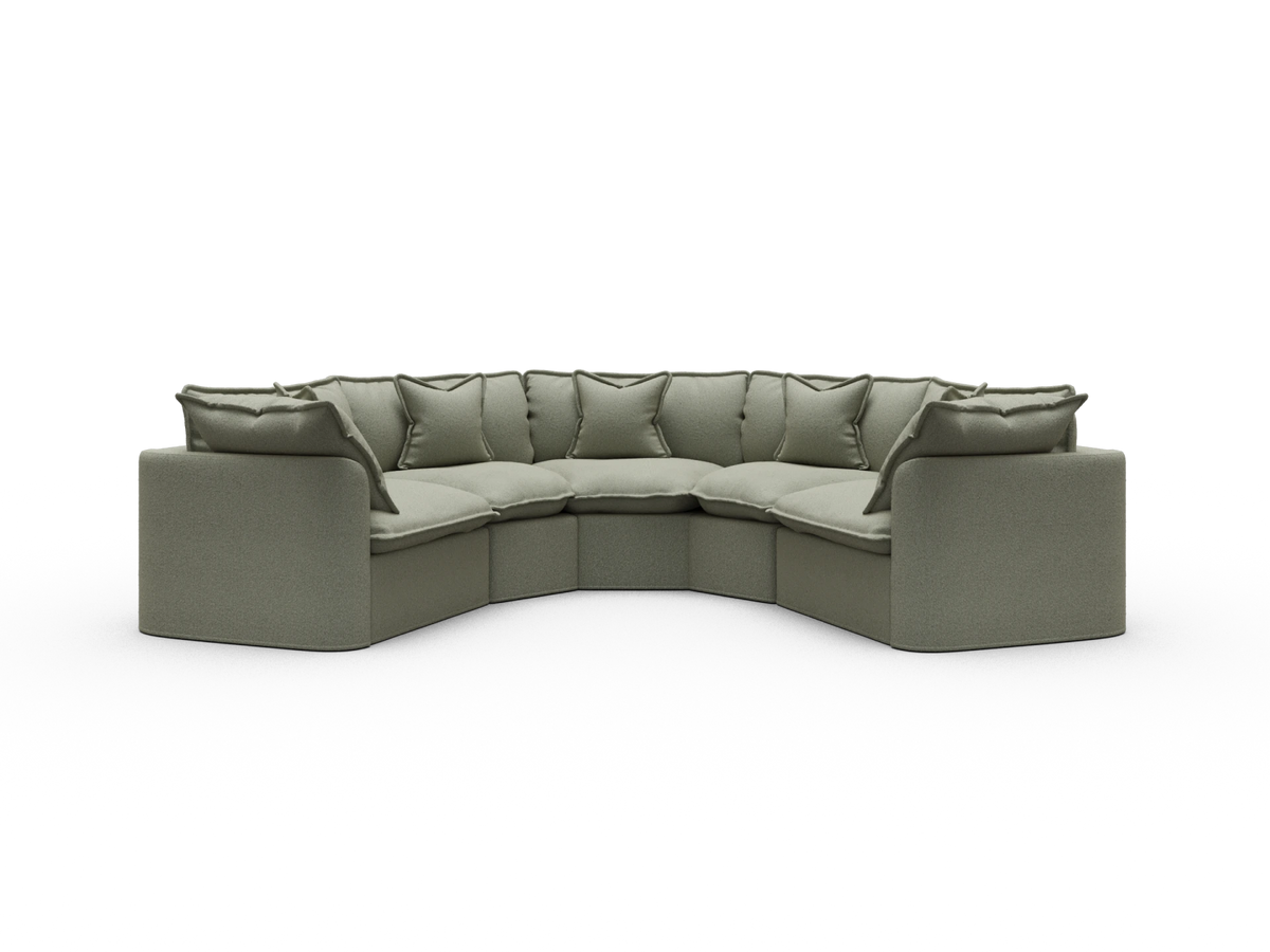 Tamarama Sectional Sofa - Frosty Grass (Luxe) / 5 Sections / Extra Wide