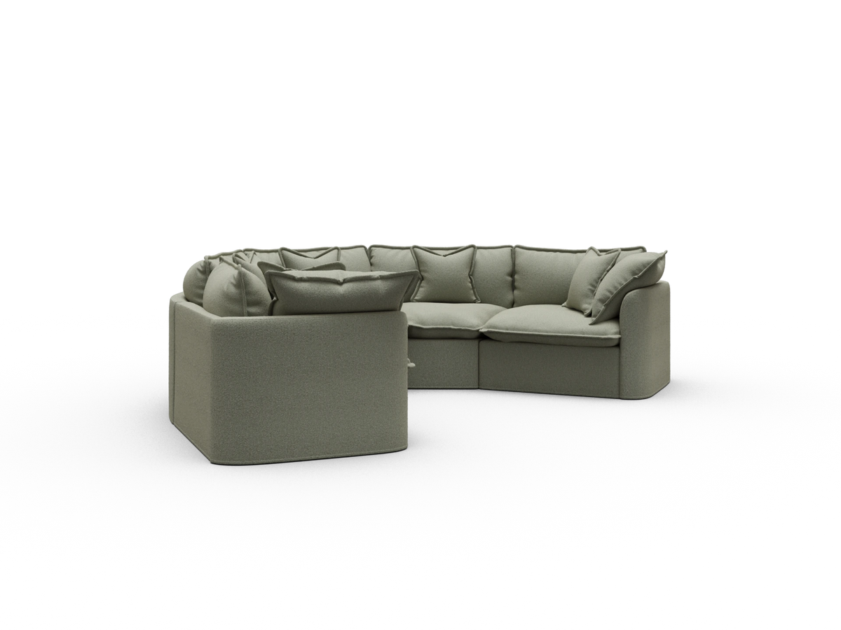 Tamarama Sectional Sofa - Frosty Grass (Luxe) / 5 Sections / Extra Wide