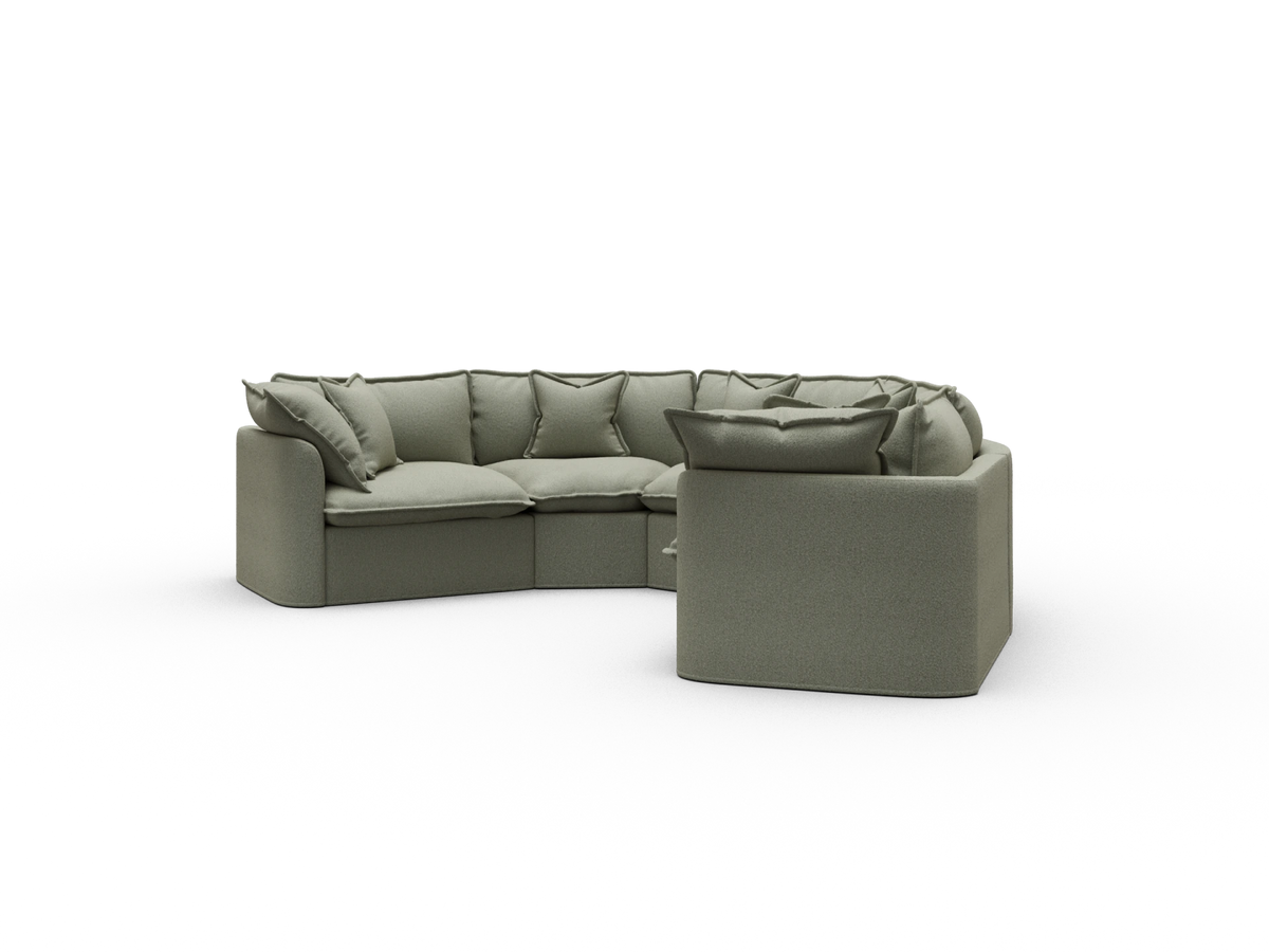 Tamarama Sectional Sofa - Frosty Grass (Luxe) / 5 Sections / Extra Wide