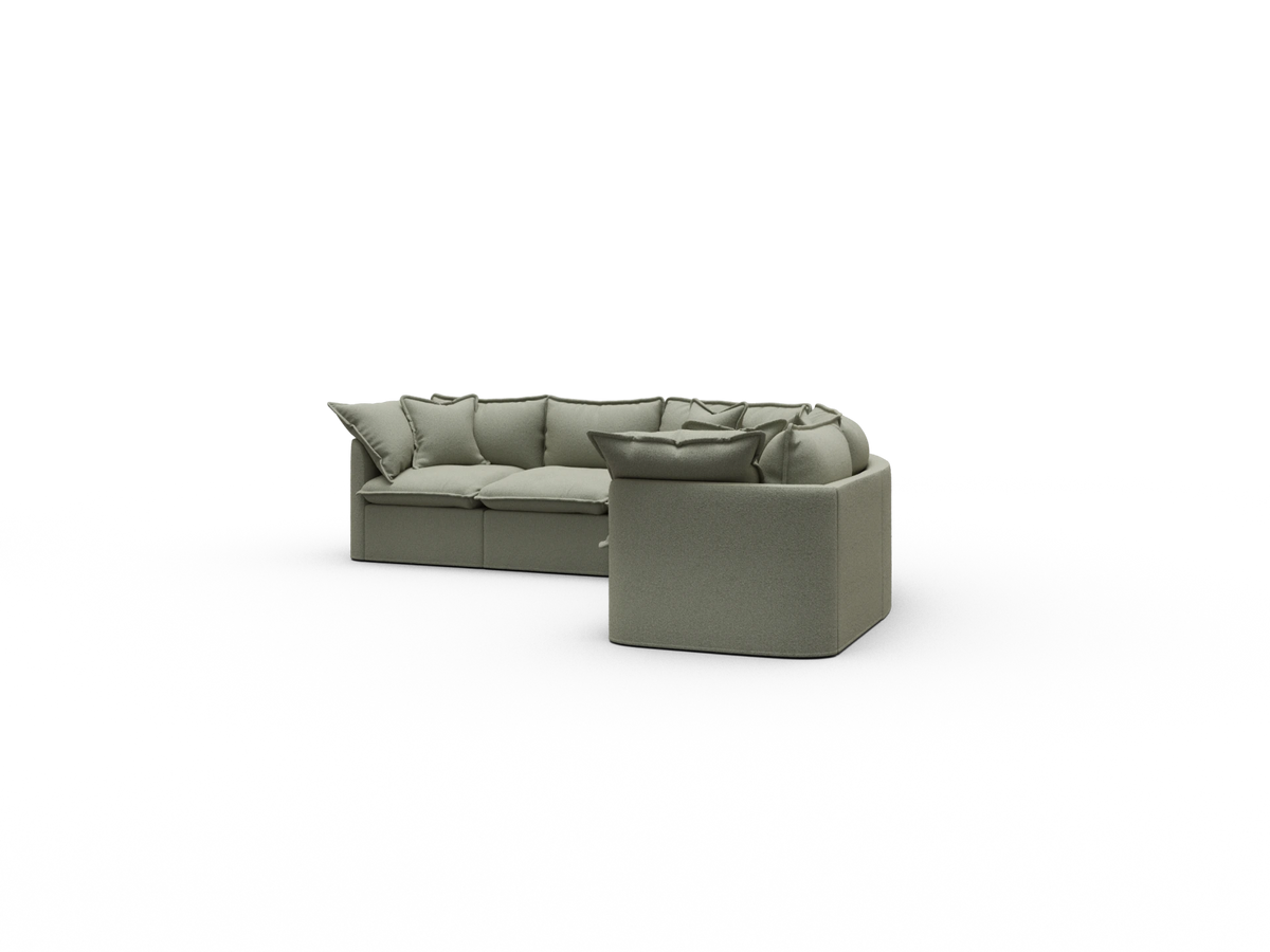 Tamarama Sectional Sofa - Frosty Grass (Luxe) / 5 Sections / Regular
