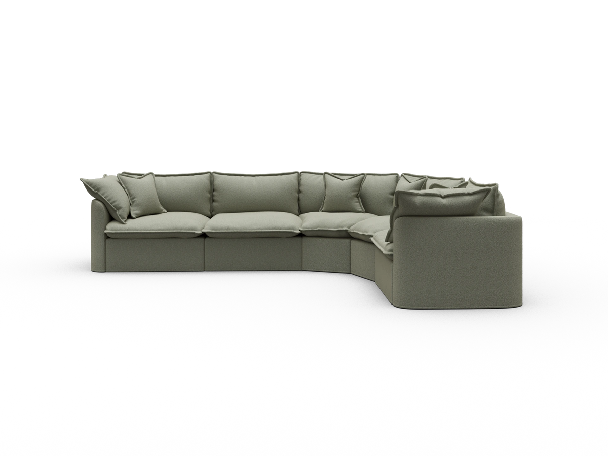 Tamarama Sectional Sofa - Frosty Grass (Luxe) / 5 Sections / Extra Wide