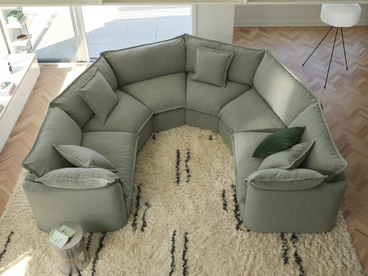 Tamarama Sectional Sofa - Frosty Grass (Luxe) / 6 Sections / Extra Wide