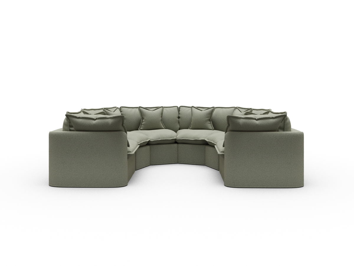 Tamarama Sectional Sofa - Frosty Grass (Luxe) / 6 Sections / Extra Wide