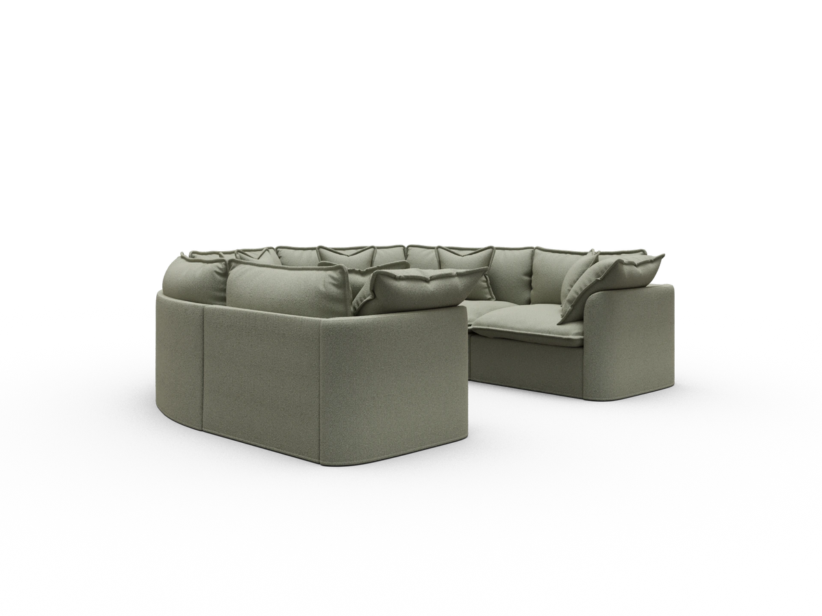 Tamarama Sectional Sofa - Frosty Grass (Luxe) / 6 Sections / Extra Wide