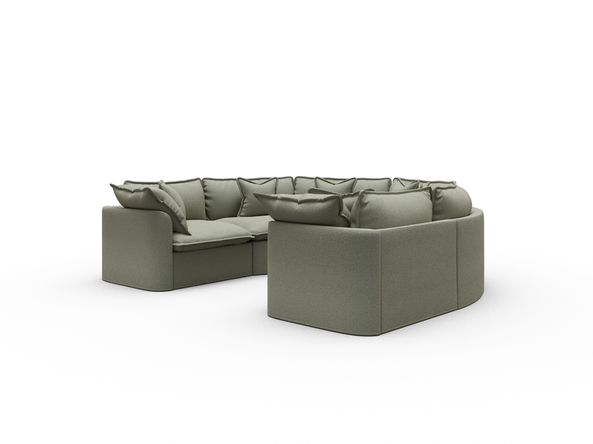 Tamarama Sectional Sofa - Frosty Grass (Luxe) / 6 Sections / Extra Wide