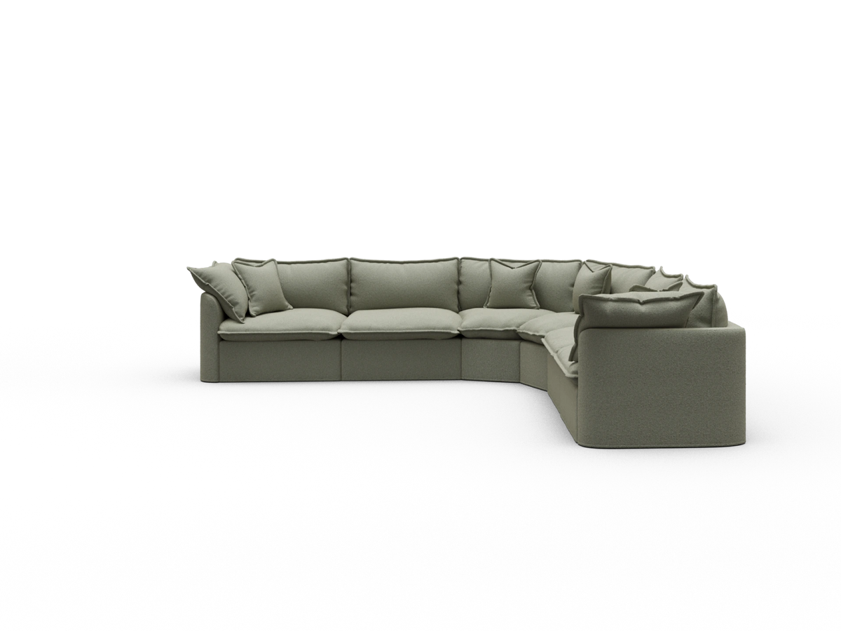 Tamarama Sectional Sofa - Frosty Grass (Luxe) / 6 Sections / Extra Wide