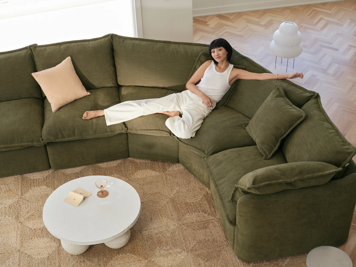 Tamarama Sectional Sofa - Forest Walk / 6 Sections / Extra Wide