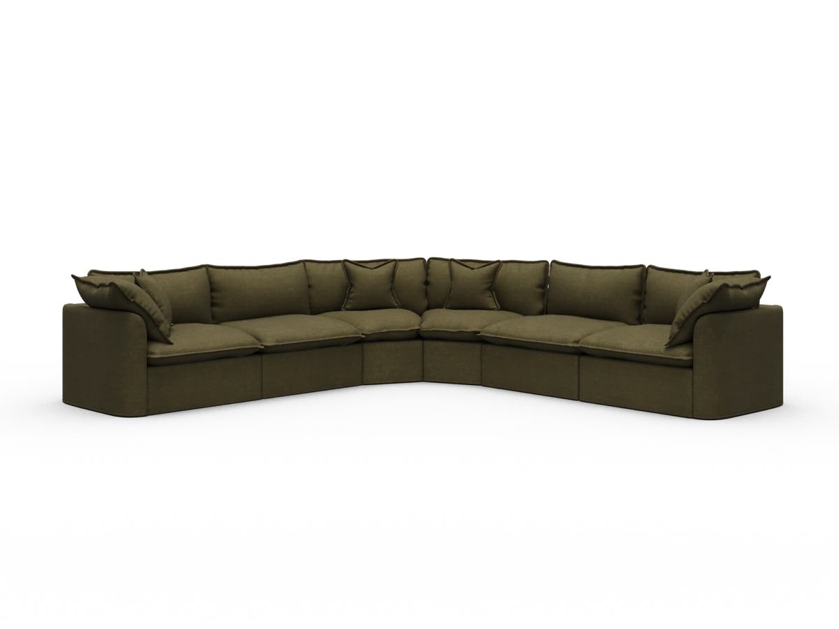 Tamarama Sectional Sofa - Forest Walk / 6 Sections / Extra Wide