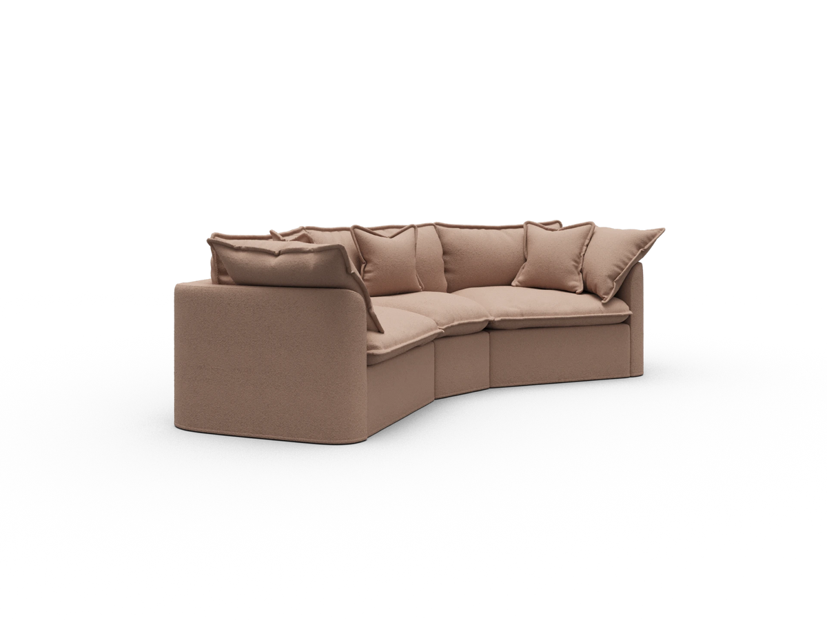 Tamarama Sectional Sofa - Pebble Beach (Luxe) / 3 Sections / Extra Wide