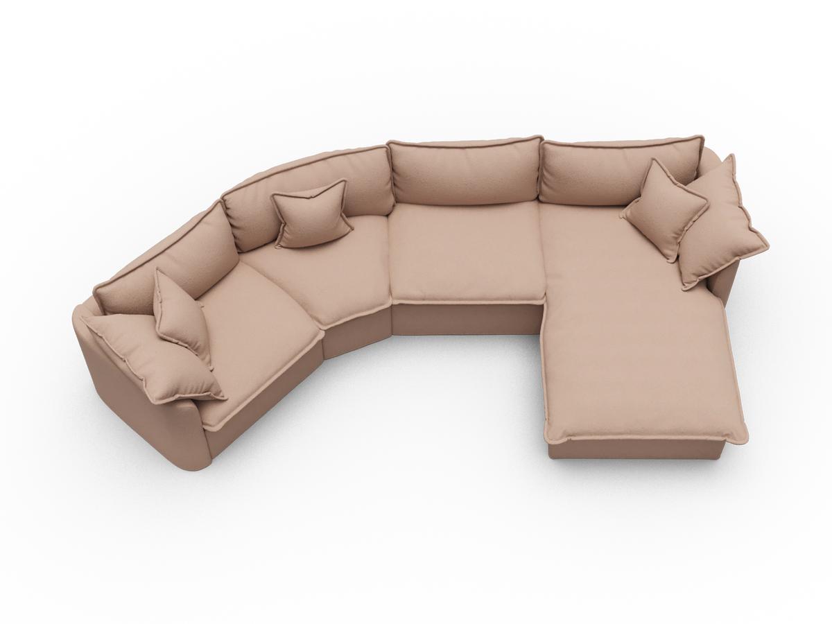 Tamarama Sectional Sofa - Pebble Beach (Luxe) / 4 Sections / Extra Wide