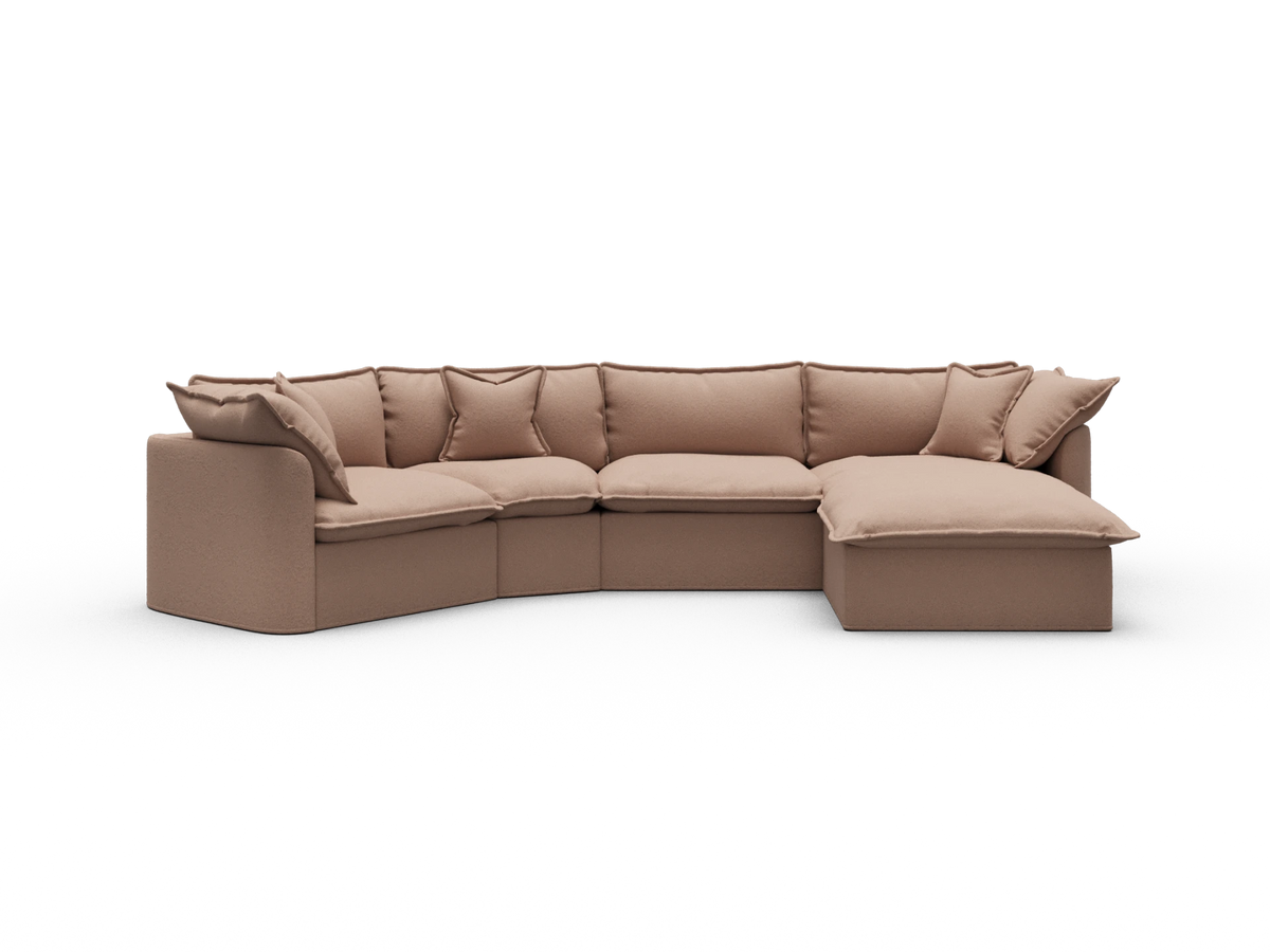Tamarama Sectional Sofa - Pebble Beach (Luxe) / 4 Sections / Extra Wide