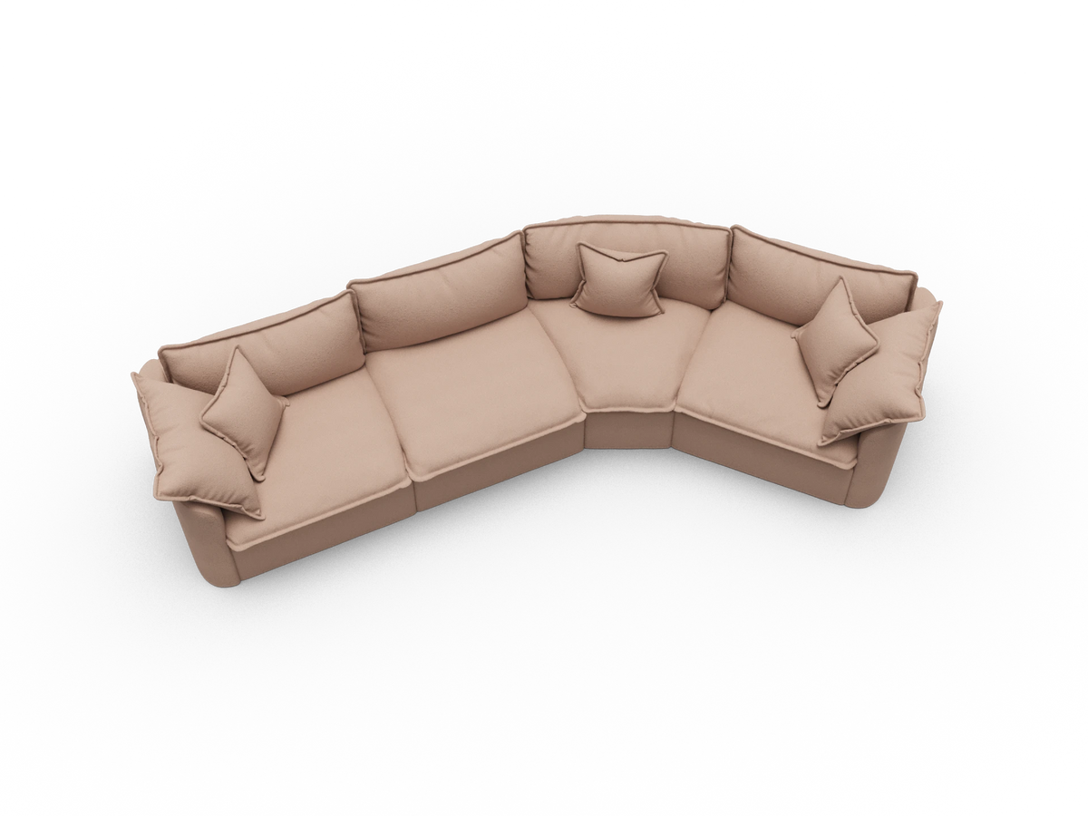 Tamarama Sectional Sofa - Pebble Beach (Luxe) / 4 Sections / Extra Wide