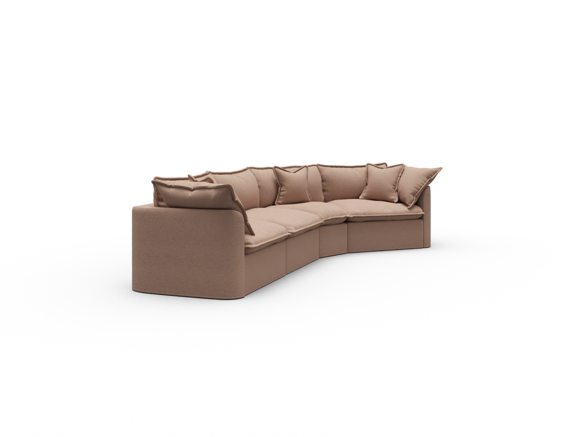 Tamarama Sectional Sofa - Pebble Beach (Luxe) / 4 Sections / Extra Wide
