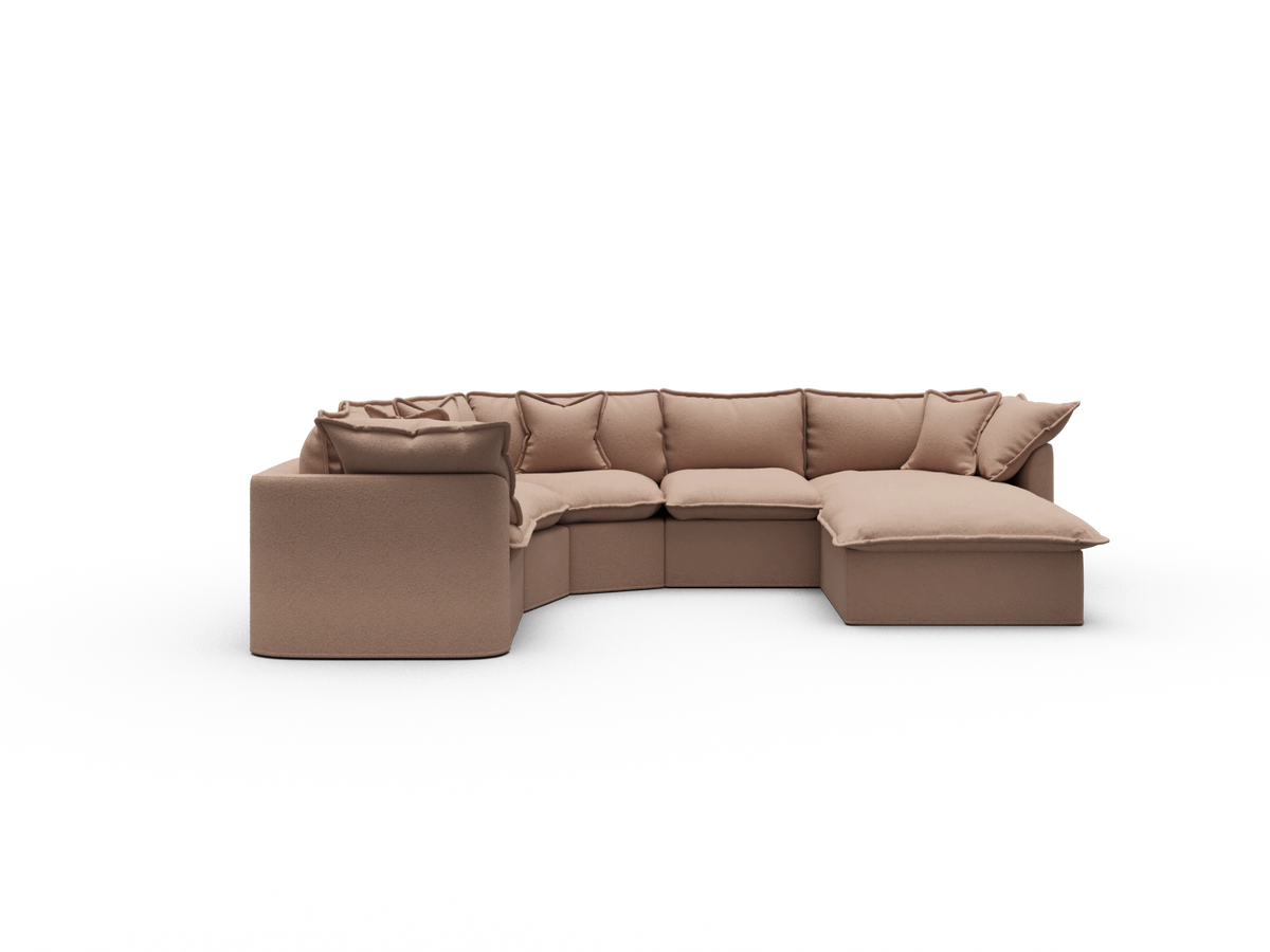 Tamarama Sectional Sofa - Pebble Beach (Luxe) / 5 Sections with Chaise / Regular