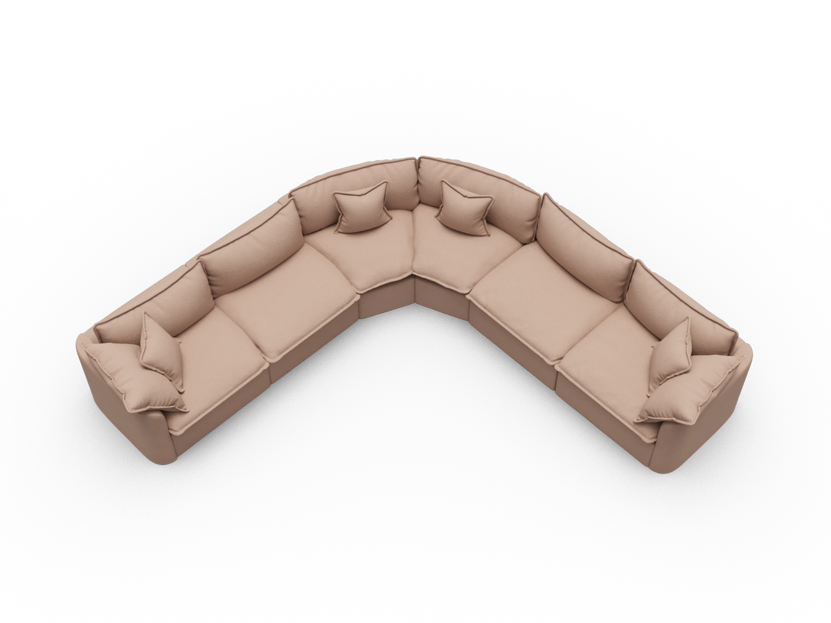 Tamarama Sectional Sofa - Pebble Beach (Luxe) / 6 Sections / Extra Wide