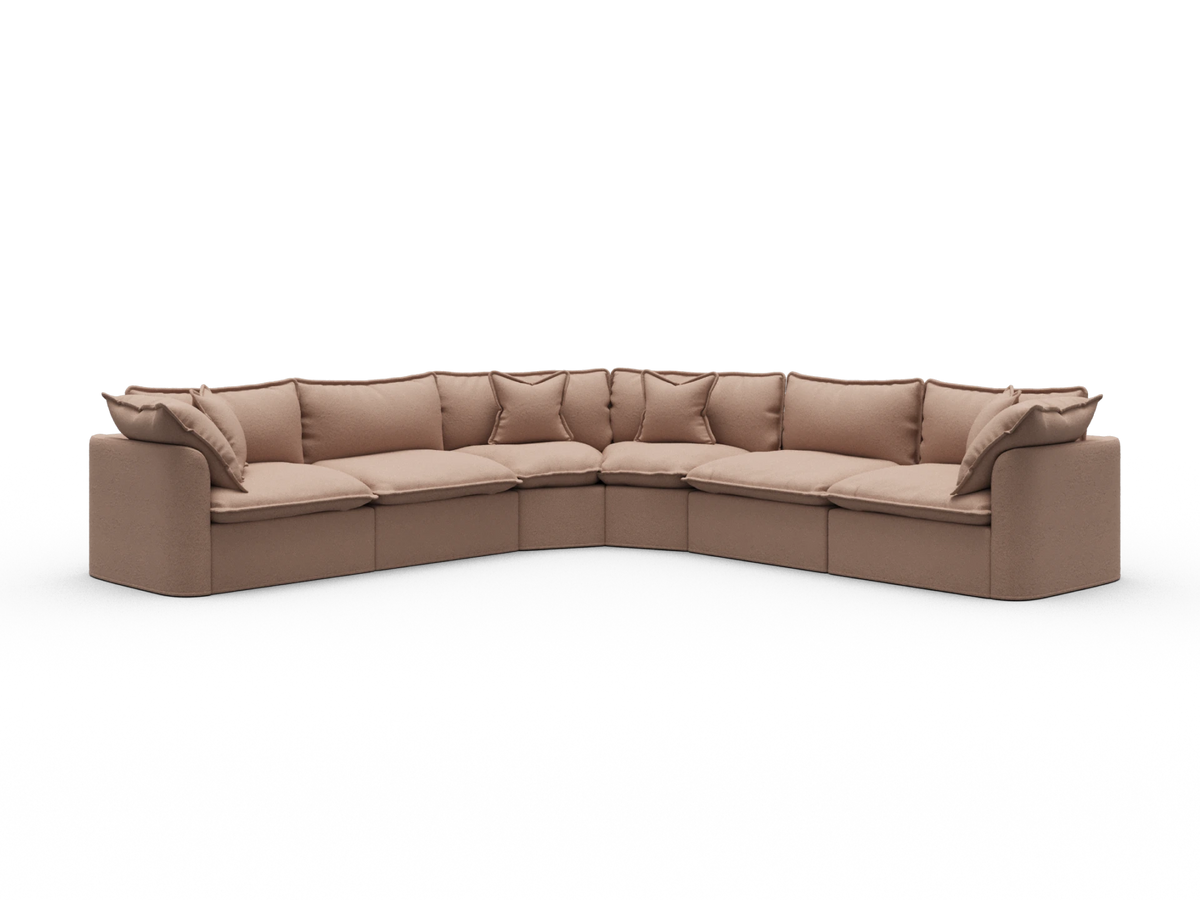 Tamarama Sectional Sofa - Pebble Beach (Luxe) / 6 Sections / Extra Wide