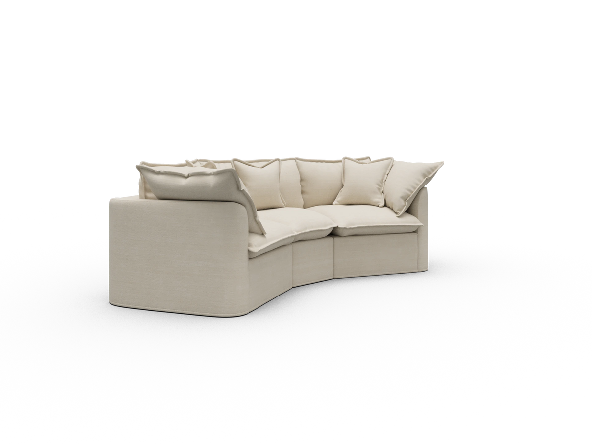 Tamarama Sectional Sofa - Winter Cream / 3 Sections / Regular