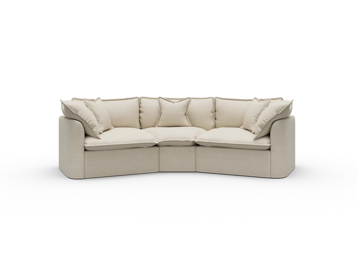 Tamarama Sectional Sofa - Winter Cream / 3 Sections / Extra Wide